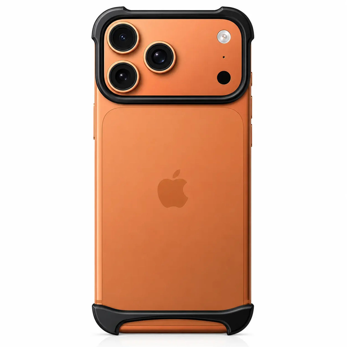 Minimal metal phone case with raised camera protection #color_Midnight Black