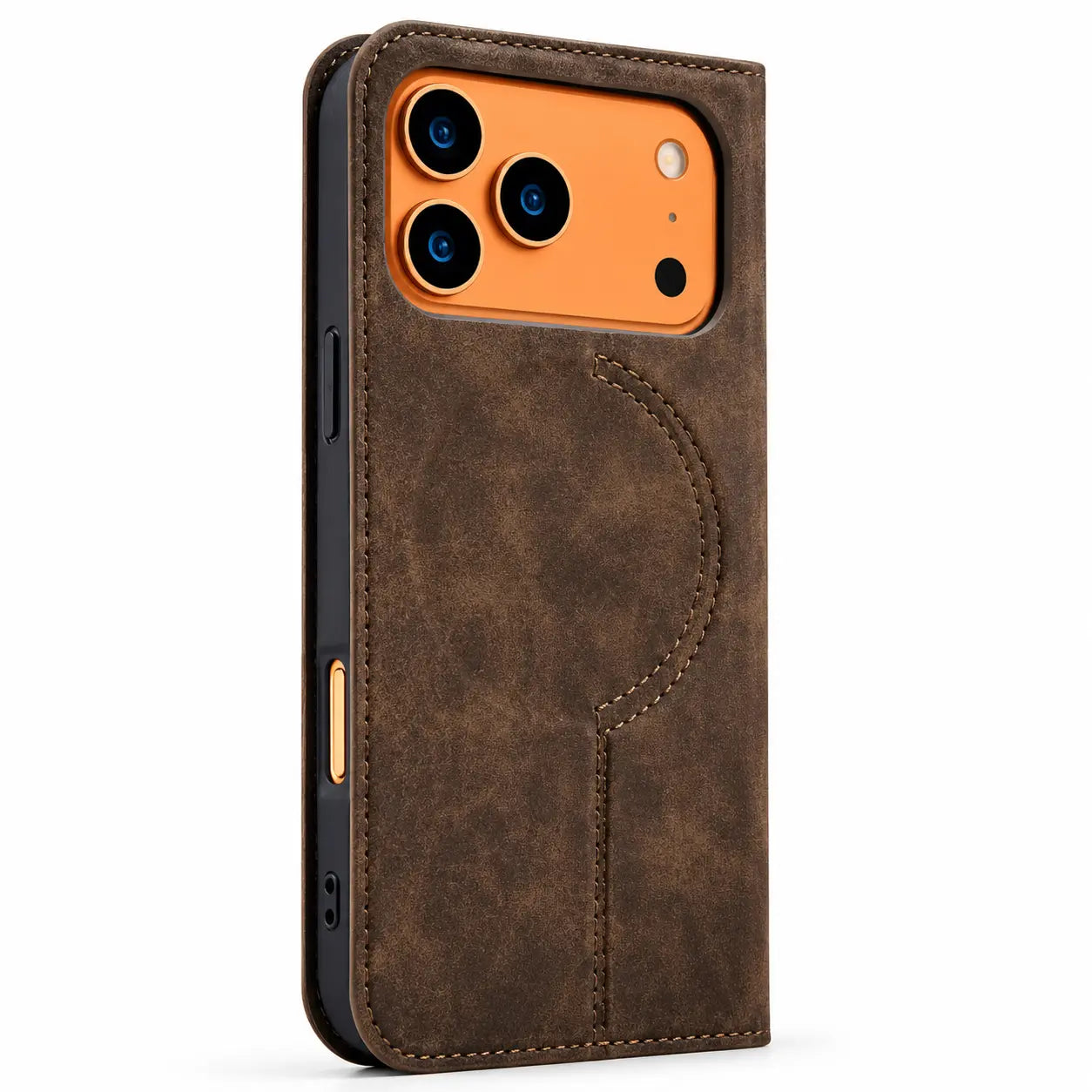 Magnetic wallet phone case with built-in card holder