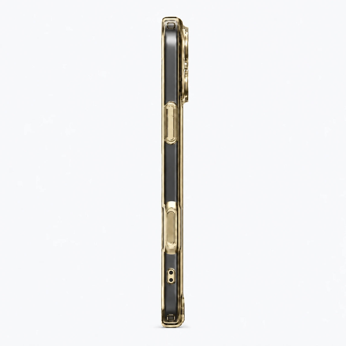 Champagne gold tinted phone case in a slim side profile on a white background #color_Champagne