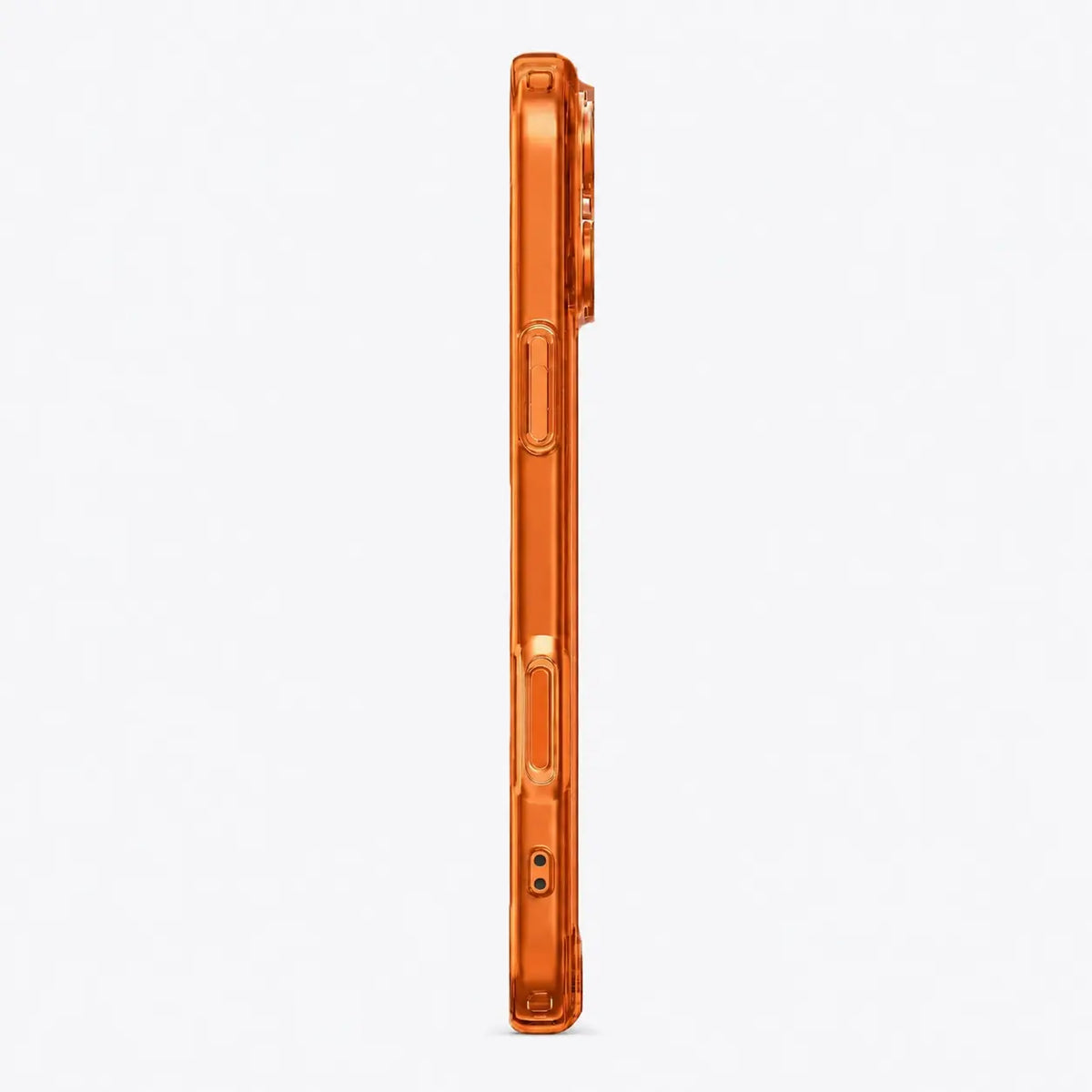 Orange tinted phone case in a slim side profile on a white background #color_Cosmic Orange