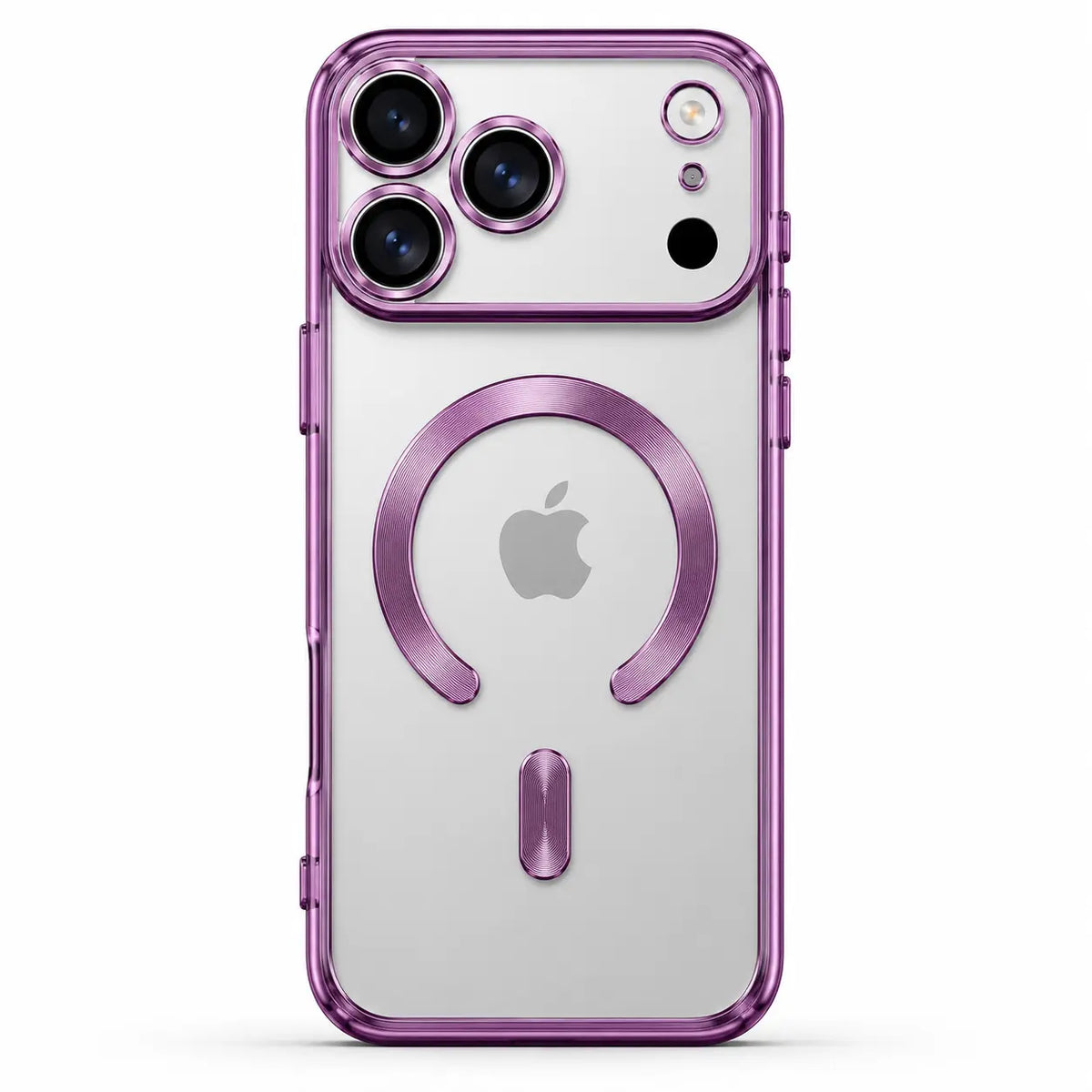 Pink tinted magnetic phone case with wide camera openings, shown from the back on white #color_Blush Pink