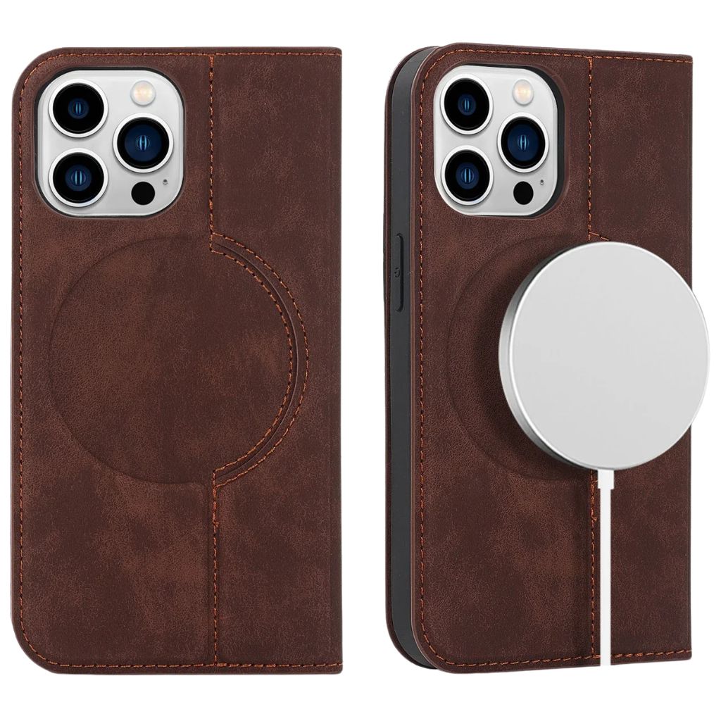 Magnetic Leather Case with Wallet for iPhone